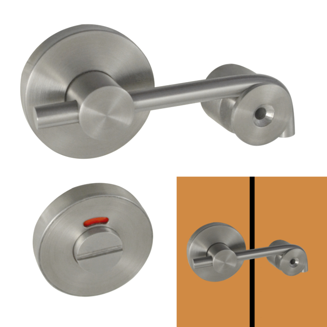 Fecho WC com gancho e  indicador - INOX 304